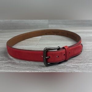 VTG Banana Republic Red Leather Made in US Belt Womens Size 32/80